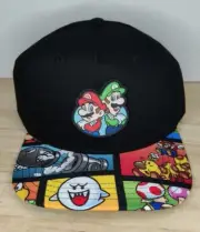 SUPER MARIO LUIGI Boys/Youth Flat Bill Baseball Cap Snapback Gamer Hat