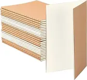 24 Pack A5 Blank Notebook Bulk, 72 Pages (36 Sheets) Unlined Blank Books, Brown Kraft Soft Cover Unruled Plain Travel Journal Notebooks for Travelers Students Office Class Writing Drawing (A5, Blank)
