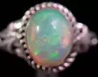 OPAL RING - Sterling Silver, Size 10 - Welo Ethiopian Opal Jewelry, 49157