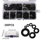 Washer Gasket Replacement Repair Assortment 250pcs Black Nylon Portable