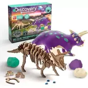 Discovery #Mindblown DIY Clay Triceratops Kit Dinosaur Science Puzzle New