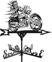 Weathercock Stainless Steel Cat Grim Reaper Silhouette ​Wind Vane Weather Vanes Wind Direction Indicator with Anti-Rust Coating for Outdoor Decor Craft,Grim Reaper