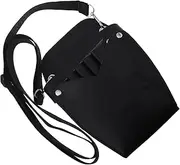 minkissy Scissors Pouch Pu Leather Salon Barber Hairdressing Scissors Hair Stylist Tools Bag Comb Shear Waist Belt Black