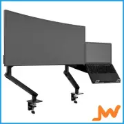 Atdec Ora Duo Monitor Arms With Laptop Tray - Black