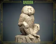 Baboon | Animal 3 | 3dIPStudios | D&D Roleplaying Miniature 32mm