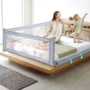 Playpals Bed Rail for Baby - 180CM Extra Toddler Bed Rail Guard, Height Adjustable Safety Rail for Crib and Bed - Compatible with Queen, Full, Twin, and King Size Beds - 1 Piece, Grey