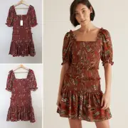 Seed Heritage Sz 12 Paisley Mini Dress NEW W Tags