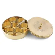 Brass Masala Box Etched (7 Inch)