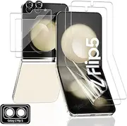 Yieehhow [2+2+2 Pieces] Screen Protector for Samsung Galaxy Z Flip 5 5G Tempered Glass Screen Protector, HD Soft TPU Film and Outer Screen Tempered Glass and Camera Protection, Screen Protector for
