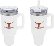 Desert Cactus University of Texas Longhorns UT Austin Large Insulated Stainless Steel Handle Lid Straw Reusable Double Walled Cup Hot Cold Drinkware Laser Etched (40oz Ounce Rally Tumbler Design B)