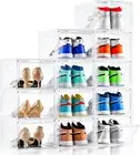 Upgraded X-Large Shoe Organizer,Shoe Storage Organizer,12 Pack,Shoe Box Clear Pl