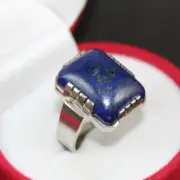 Natural Lapis Ring Real Lajward Stone Ring Blue Lapis - Relationship Bond Stone
