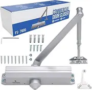 FORTSTRONG Commercial Door Closer Heavy Duty (Silver) - Automatic Door Closer - UL Listed Grade 1 ADA Hydraulic Door Closers Commercial Certified - FS-7600