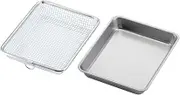 Shimomura Planning 44114 Deep Frying Food Bat, Colander Set, Made in Japan, Dishwasher-Safe, Tray, Includes Line, Tempura, Deep-Fried, Colander, Vegetable Wash, Cooking, Square Type, Stainless Steel,