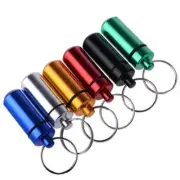 SMALL AIR TIGHT STASH CAN PILL BOX CASE KEY RING CHAIN FOB PILLS PILLBOX CHEAP