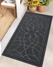 Heavy Duty Low Profile Welcome Mat for Entryway, Patio, Garage - 2'x4' Grey
