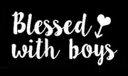 Blessed with Boys Decal Vinyl Sticker|Cars Trucks Vans Walls Laptop| White |6.5 x 3.25 in|CCI1415