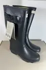 Hunter Womens Field Huntress Waterproof Boot Size 9 Black W/ Green Accents