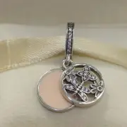New Authentic Pandora Charm Springtime Pink Enamel 791843EN40 W Tag & Suede Pouc