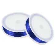 2Rolls 131ft Flexible Paddle Florist Wire 0.5mm Metal Beading Wire Dark Blue