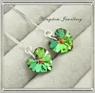 925 Sterling Silver Threader Earrings made with 10 mm Heart Swarovski Crystals