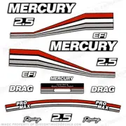 Fits Mercury 260hp 2.5L Racing Partial Decals - Custom Red/Silver