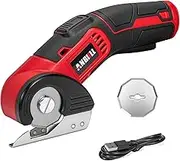 Anbull Wireless Electric Scissors, 4 V Rechargeable Rotary Cutter with Double Safety Lock, Cuts Cardboard, Carpet, Leather, Plastic, USB-C Charging, 1 Replacement Blade