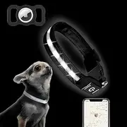 Lumewave LED Dog Collar,Light Up Dog Collars Rechargeable Lighted Dog Collar Glowing Dog Night Walking Collar 3 Colors for Choice(with airtag Holder)