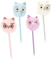 CAXUSD 4pcs Adorable Owl Pens Multi-functional Writing Accessories for Students Comfortable Grip Creative Design for Home and School Use