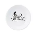 Omelia 2.75 Enamel Dinner Plate with "Swans" Illustration, Camping Enamel Plate