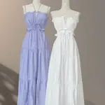 MAXI LONG DRESS SPREADS 可愛,混合荷葉邊襯衫,露背超火辣時尚去海灘,搭配真正的自拍派對