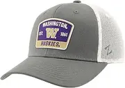 ZHATS Standard NCAA Officially Licensed Snapback Hat Big Rig Patch Smoke White Switchback