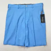 Walter Hagen P11 Men's Golf Shorts Size 36 Daybreak Blue Flat Front 10" Inseam