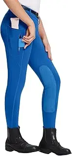 [baleaf] Kid's Winter Horse Riding Leggings Full Seat Breeches Fleece Horse Equestrian Pants Horseback Leggings Pockets Tights