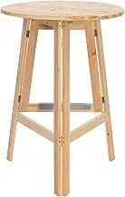 vidaXL Foldable Bar Table - 78 cm Diameter, Made from Sturdy and Weather-Resistant Fir Wood, Round Scandinavian Style Side Table, Ideal for Garden, Kitchen, Bar, Party, Indoor and Outdoor Use, Brown