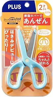 Plus Toddler Scissors Fit Cut Curve Tot 30 Degree Auxiliary Spring Loaded Blue (Cat) SC-120M 34-588