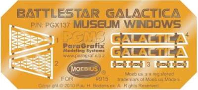 1/4105 Battlestar Galactica: BS75 Spaceship Museum Windows & Name Plates Photo-E