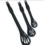 Cook's Essentials Whisking Tongs Black -Set of 3
