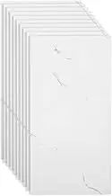 Faux Marble Tile Stickers, 10PCS 30 * 60/40 * 80cm Modern Self-Adhesive Kitchen Backsplash, Waterproof Decorative Wall Tiles for Bathroom (#9, 30 * 60cm)