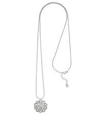 Rivka Friedman White Rhodium Plated CZ Necklace