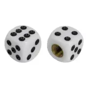 PRO+ Bicycle Bike Valve Caps Dice Rounded White