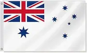 3×5 FT Australian White Ensign Navy Force Flag,Large Australian Naval National Decor,Double Side Digital Printed 150D Polyester Banner With Canvas Header Brass Grommet