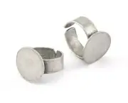 Signet Ring Adjustable Ring Blank-Antique Silver plated Brass 7-10Us size 3953