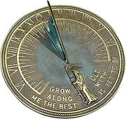 MEDIEVAL CRAFT Brass Father Time Sundial with Verdigris Highlights