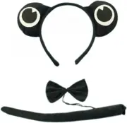 Marlegard 3PCs Funny Dalmatian Milk Leopard Costume Headband Ear with Tail...