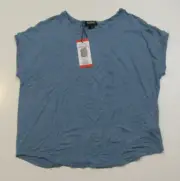 David Bitton Womens BUFFALO Blue Sky Terry S/S Blouse NWT Shirt Medium