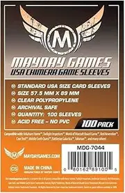 Mayday Mayday USA Chimera Game Sleeves (Pack of 100), 57.5 MM X 89 MM (Orange) Card Sleeve