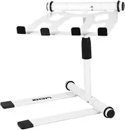 UDG Ultimate Height Adjustable Laptop Stand White - Height Adjustable Telescopic Laptop Shelf That rotates 360° Well Suited for Mobile DJs and Electronic Musicians
