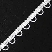 4-Yards Petite Braid Trim with Elastic Button Loop for Costume, Crafts and Sewing, TR-12155 (White)
