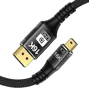 16K Mini DisplayPort to DisplayPort Cable 2.1, 16K (15360 x 8640) @ 60Hz 4K@240Hz 8K@144Hz, HDR, DSC1.2a, G-Sync FreeSync (2M)